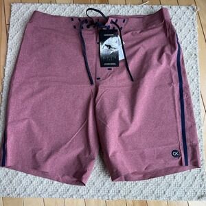 Outerknown Apex Swim Trunks Mens Size 33 Red Kelly Slater Board Shorts